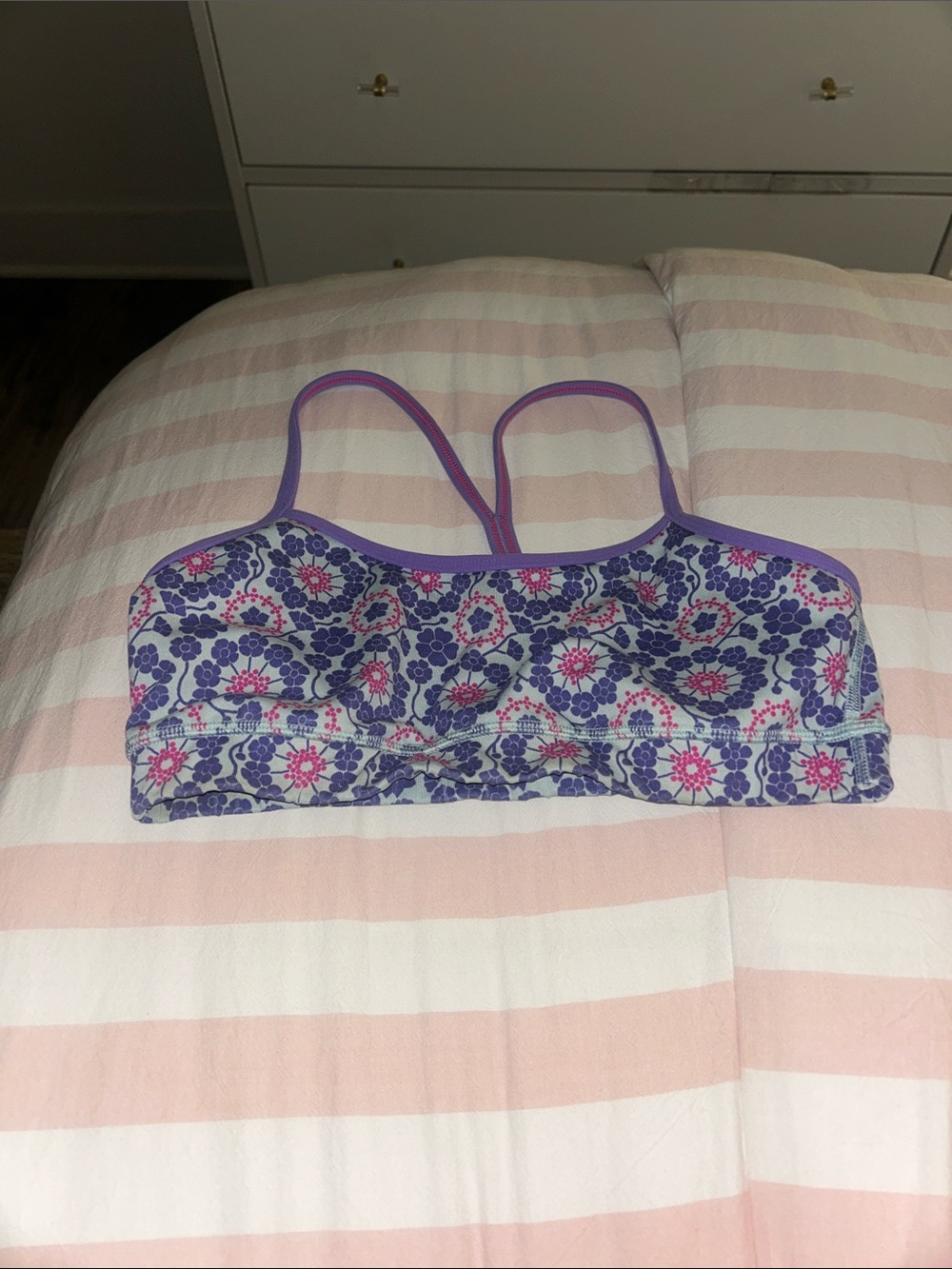 Rare Lululemon Floral Purple & Pink Sports Bralette